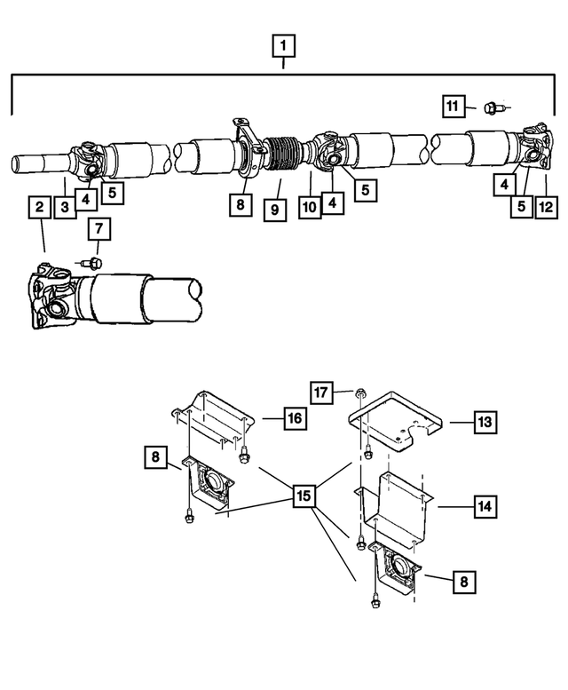 52123102AB - Propeller Shafts and U-Joints: Drive Shaft for Mopar Image image