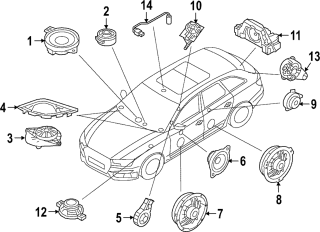 8W9035454 - Body: Speaker for Audi Image