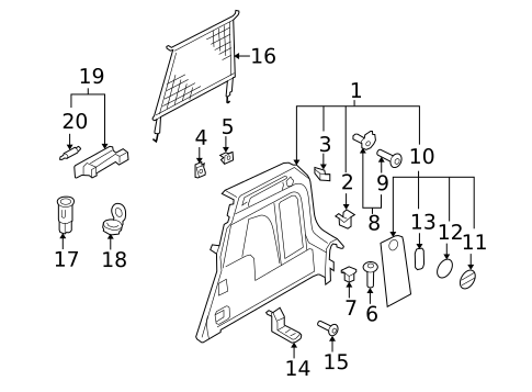Interior Trim - Rear Body for 2017 Volkswagen Tiguan Limited #0