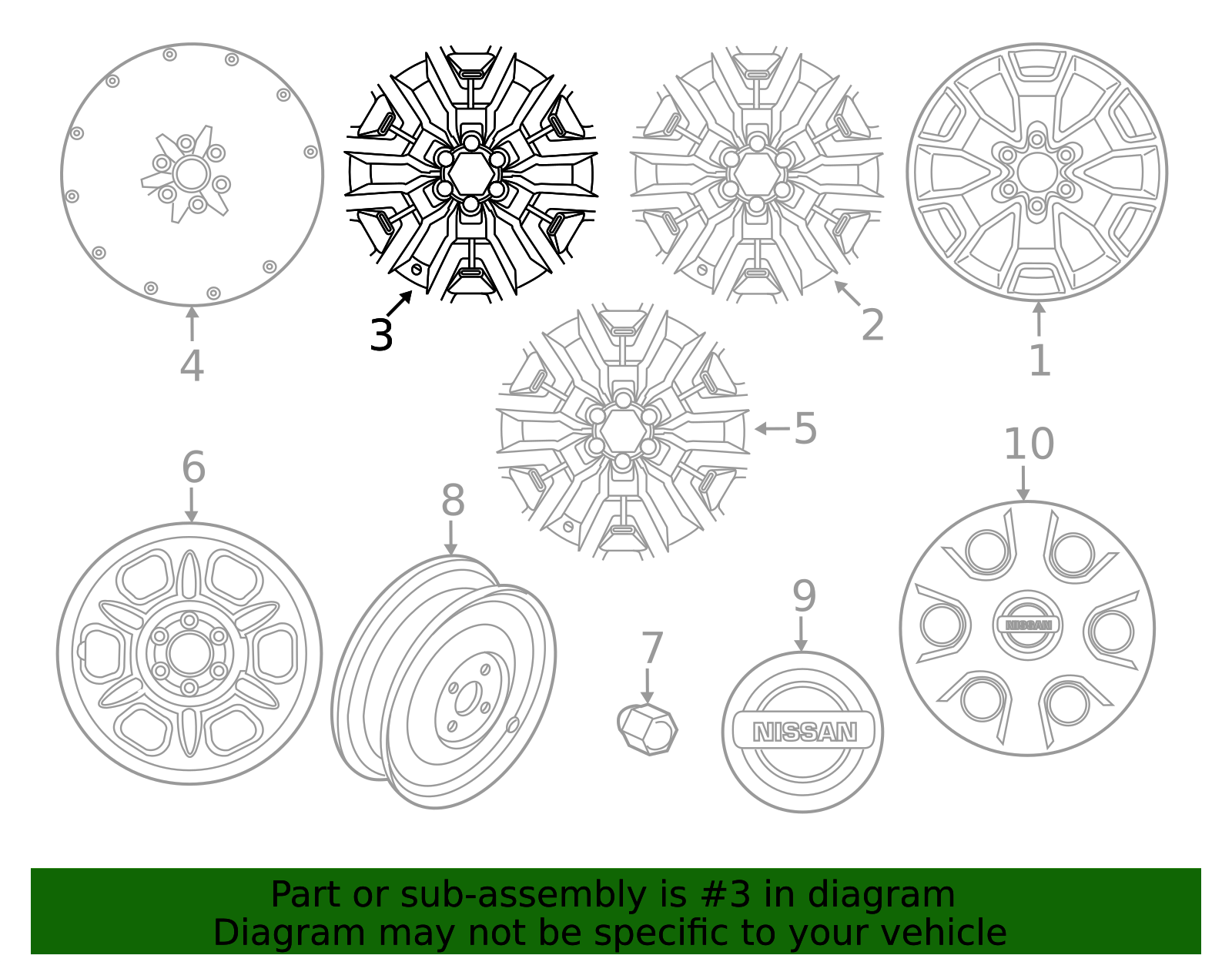 2022-2026 Nissan Frontier Wheel, Alloy 40300-9BU1A | OEM Parts Online
