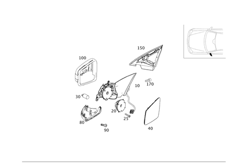 Outside Mirror, Left for 2012 Mercedes-Benz C 350 #0