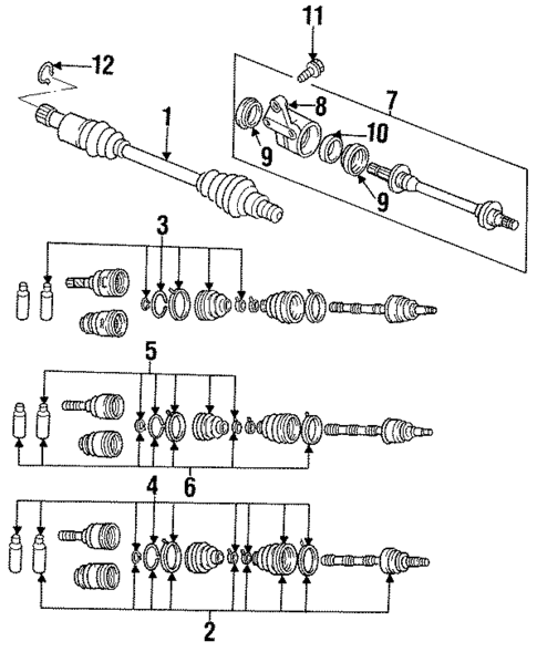 Axle Shaft for 1994 Mazda MX-6 #0