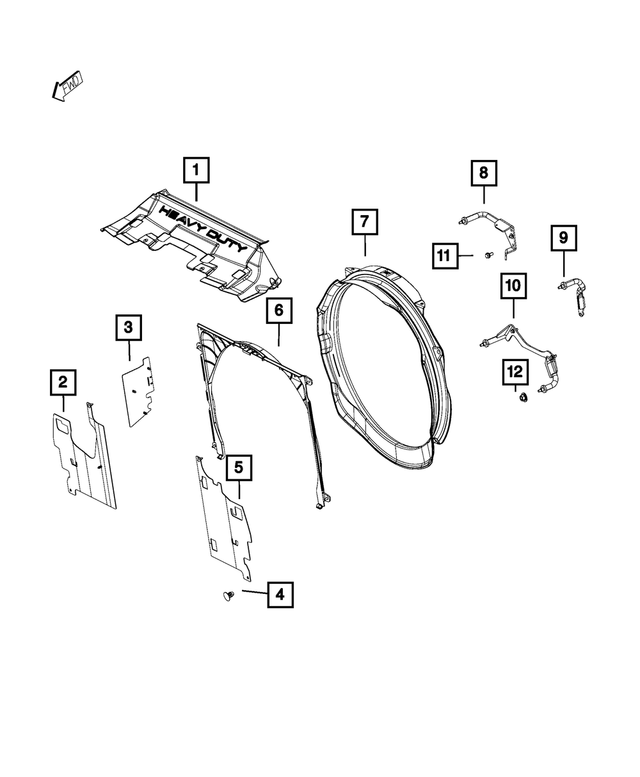 52014743AA - Cooling: Radiator Side Air Seal, Left for Mopar Image image
