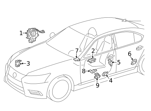 Air Bag Components for 2017 Lexus LS460 #1