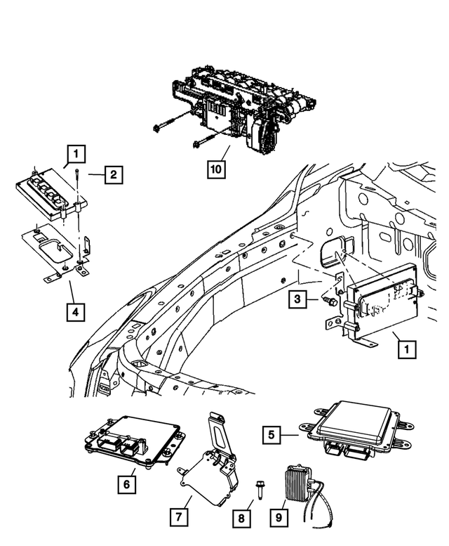 56028646AD - Electrical: Powertrain Control Module Bracket for Mopar Image image