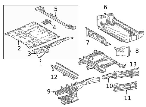 Rear Floor & Rails for 2021 Toyota Sienna #0