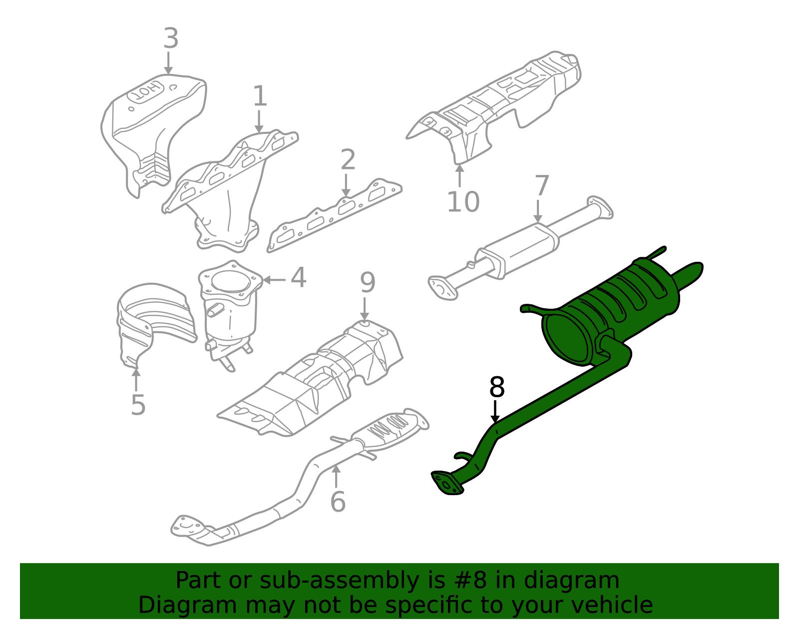 1999-2001 Hyundai Sonata Muffler & Pipe 28700-38315 | QuirkParts