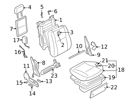 Front Seat Components for 2004 INFINITI M45 #0
