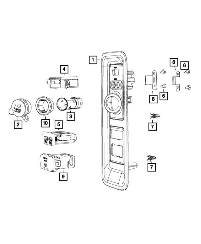5RU41BD1AA - : Power Outlet Bezel for Mopar Image