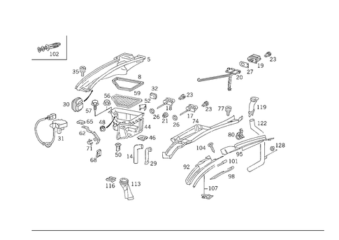 Water Baffle with Intake Shell for 1984 Mercedes-Benz 500SEC #0