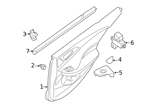 Interior Trim - Rear Door for 2021 Nissan Maxima #0