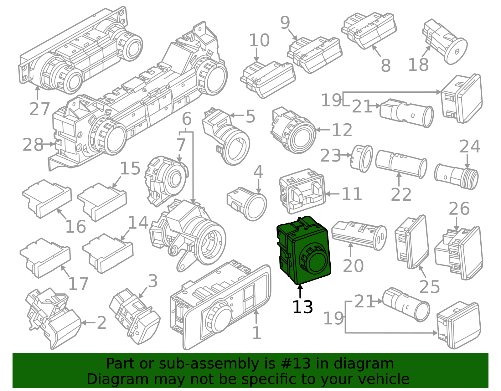 Switch Assembly Control RC3Z-14B596-BA | TascaParts.com