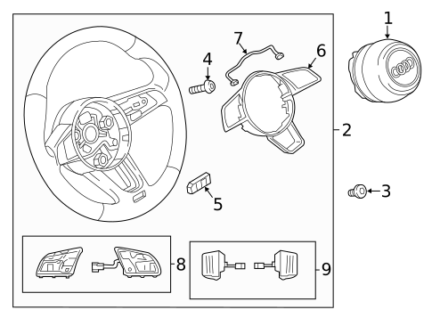 Steering Wheel & Trim for 2022 Audi A5 Quattro #2