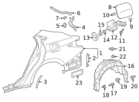 Quarter Panel & Components for 2025 Lexus ES300h #0