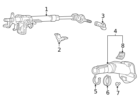 Steering Column Assembly for 1998 Honda Accord #0
