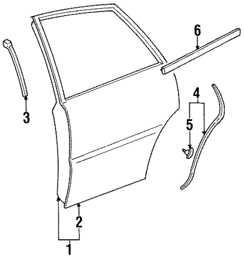 Door & Components for 1996 Toyota Avalon #0