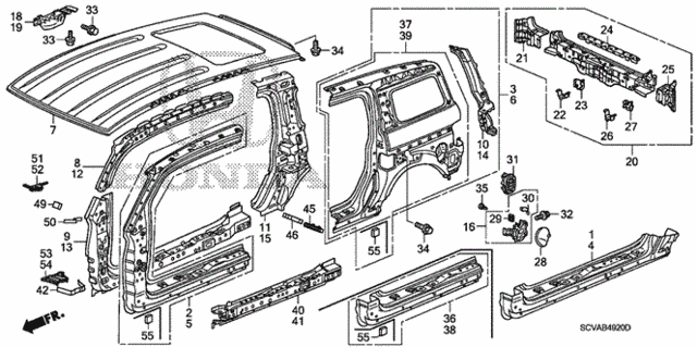 Outer Panel - Roof Panel for 2007 Honda Element #0