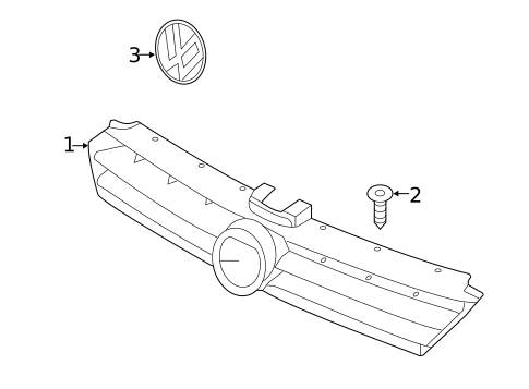 Grille & Components for 2018 Volkswagen Golf SportWagen #0
