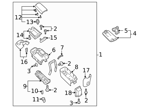 Rear Console for 2005 Toyota Sequoia #0