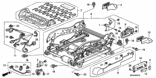 Front Seat Components (L.) (Full Power Seat) for 2007 Honda Accord #0