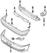 6229765Y00 - Body: Face Bar Bolt for Nissan: 200SX, NX, Sentra Image