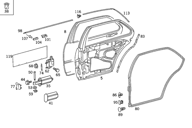 1407300705 - Doors: Door Shell for Mercedes-Benz: 300SD, 400SE, S420 Image image
