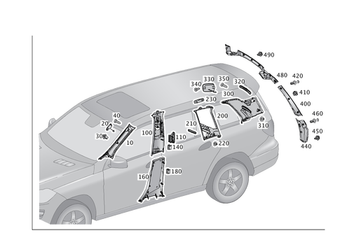 Trim for a, B, C and D-Pillar for 2016 Mercedes-Benz GL350 #0