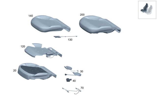2979103005 - Front Seat: Padding, Frt. Seat Cush for Mercedes-Benz Image image