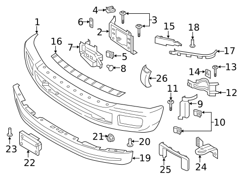 Bumper & Components - Front for 2017 Ford F-350 Super Duty #1