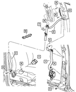 6509951AA - Interior Trim: Seat Belt Bolt for Chrysler: Aspen, Pacifica, PT Cruiser | Dodge: Charger Daytona, Durango, Ram 1500 | Jeep: Cherokee, Compass, Gladiator, Wrangler, Wrangler JK | Ram: 1500 Image