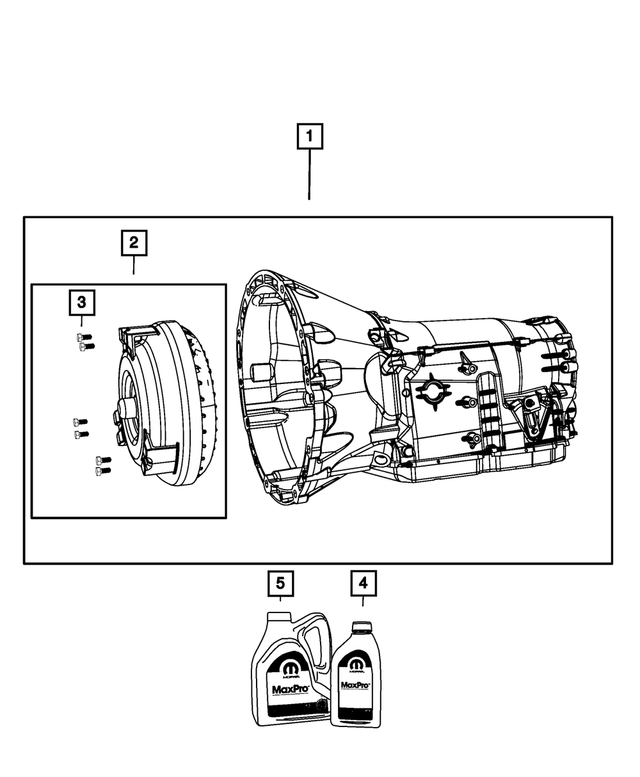 « R8003110AN – NAG1; W5A580; 5-Speed; Automatic Transmission : Avec Convertisseur De Couple Ens De Transmission pour Mopar Image »