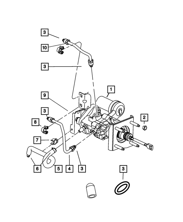 4581635AB - Brakes: Hydro-booster Reservoir Return Port Hose for Mopar Image