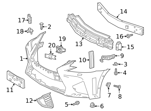 Bumper & Components - Front for 2018 Lexus GS F #0
