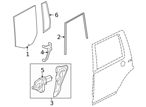 Glass - Rear Door for 2013 Land Rover LR4 #0