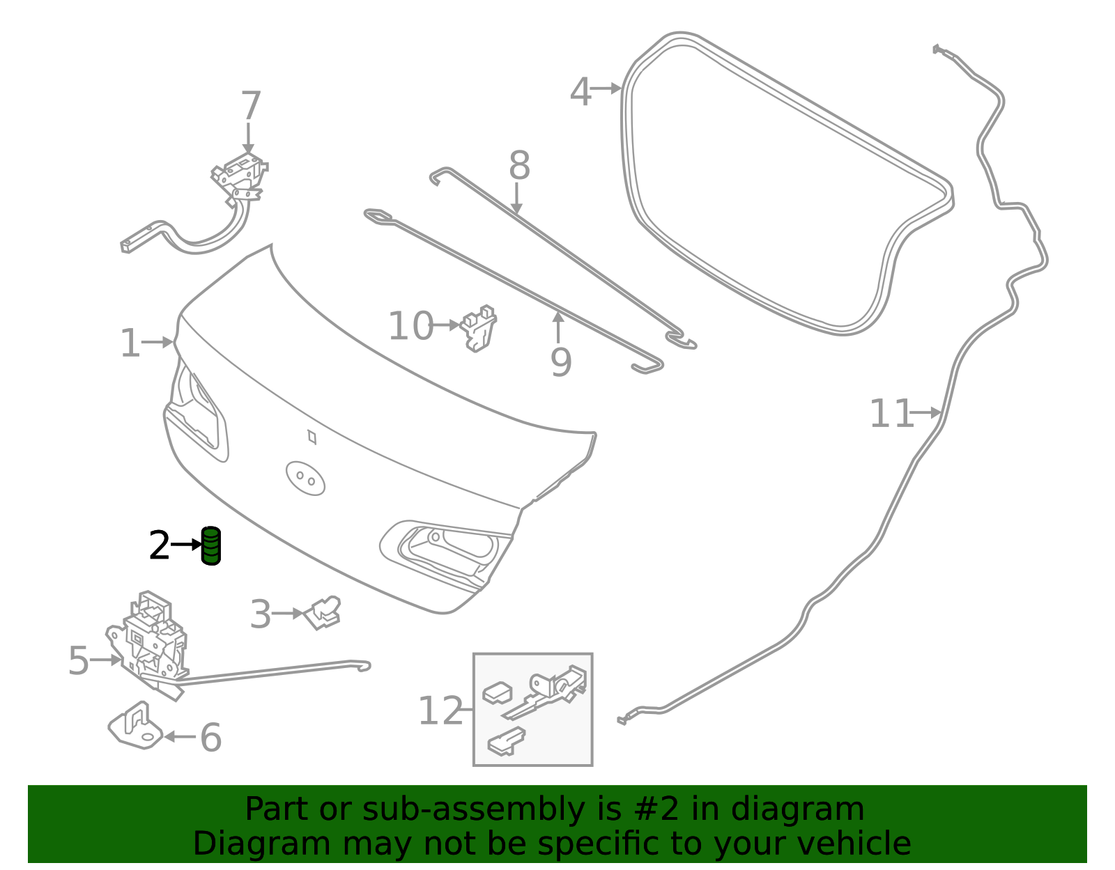 81738-A7000 - Trunk Lid Bumper 2014-2018 Kia | Kia.Parts Store