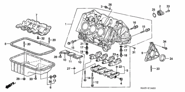 Cylinder Block for 1990 Acura Legend #1