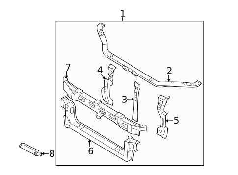 Radiator Support for 2006 Mitsubishi Lancer #0