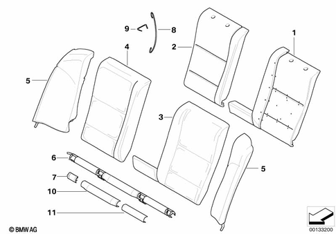 Rear Seat for 2005 BMW 550i #0