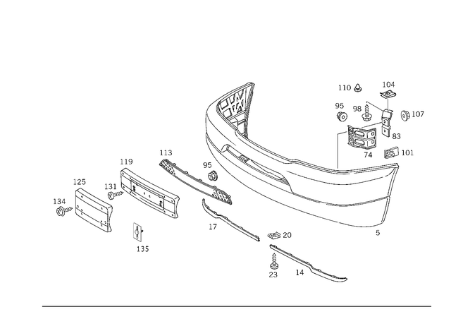 1638800370 - Attachment Parts: Bumper, Front for Mercedes-Benz: ML320, ML430 Image image