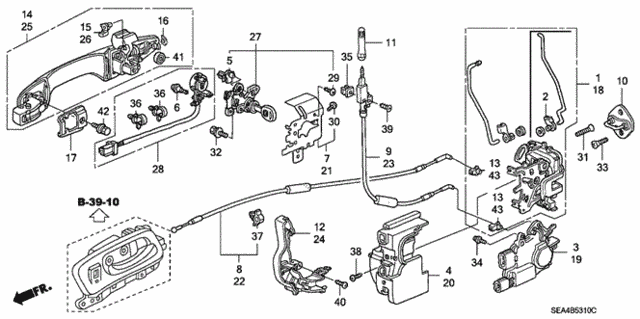 Front Door Locks - Outer Handle for 2007 Acura TSX #0
