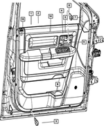1VY501U7AH - Interior Trim: Front Door Trim Panel, Right for Ram: 1500, 1500 Classic, 2500, 3500 Image