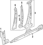 5H4809219F - Body: Body B-Pillar for Volkswagen: Golf R, GTI Image