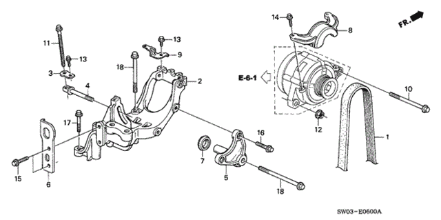 Alternator Bracket for 2001 Acura NSX #0