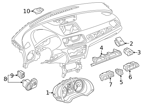 Cluster & Switches for 2017 Audi Q3 #0