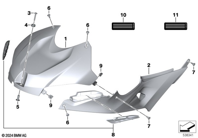 46638540863 - Frame and Mounting Parts: Trim Panel for Airbox - Rohteil/blank for BMW-Motorrad Image