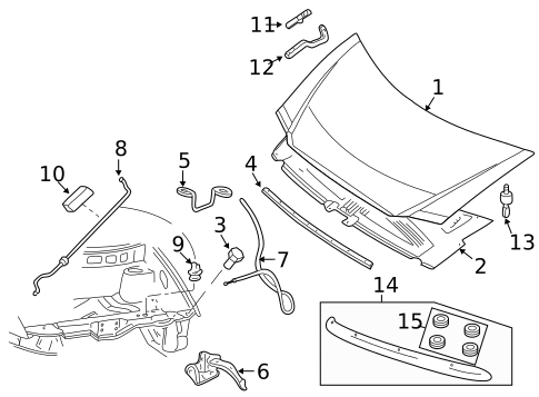 Hood & Components for 2006 Dodge Grand Caravan #0