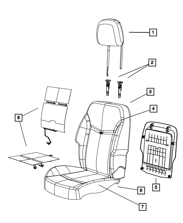 1MZ09HL1AC - Interior Trim: Headrest Sleeve, Locking for Mopar Image