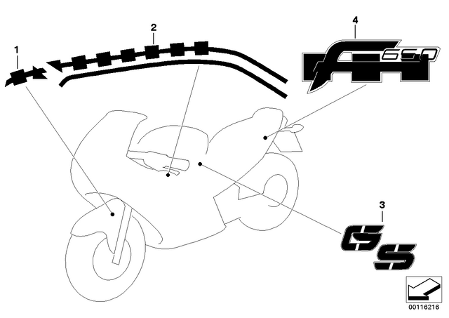46637677309 - : Lateral Body Part Sticker, Bottom Left - Gs Black for BMW-Motorrad Image