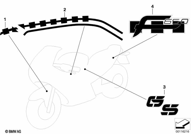 46637677309 - Body Equipment: Lateral Body Part Sticker, Bottom Left - Gs schwarz for BMW-Motorrad Image