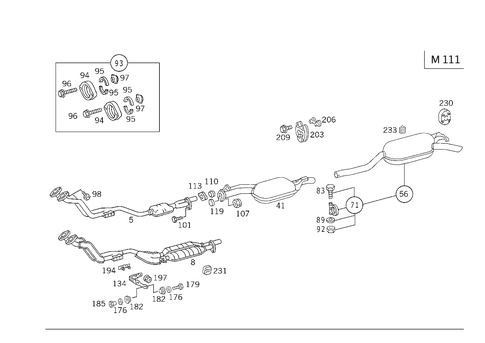 Exhaust System on Gasoline Vehicles for 1988 Mercedes-Benz 300CE #0